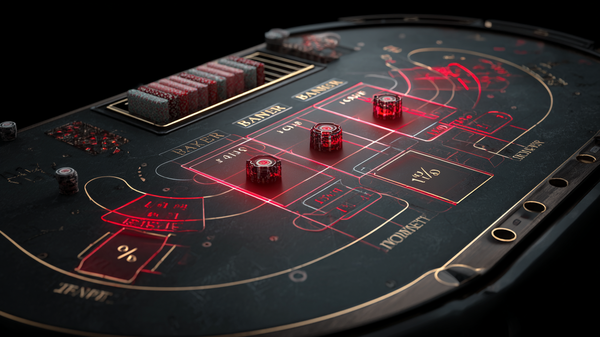 3D visualization of baccarat betting options with odds